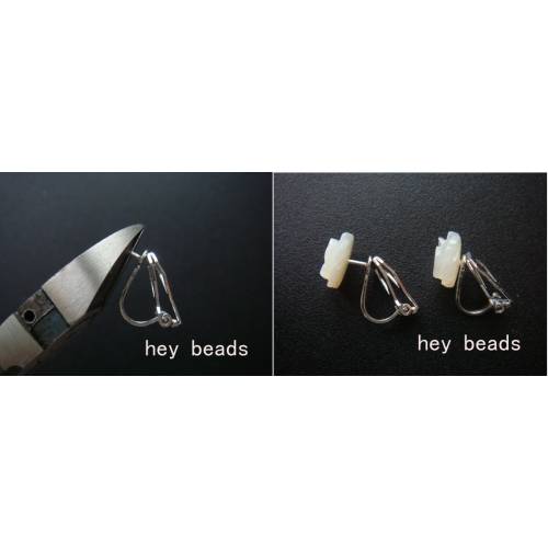 電鍍配件 - 夾式耳環(凸針) 青古銅 (12入)