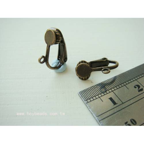 電鍍配件-彈力耳夾(附掛耳)5mm 青古銅 (4入)