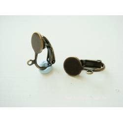 電鍍配件-彈力耳夾(附掛耳)8mm 青古銅 (4入)