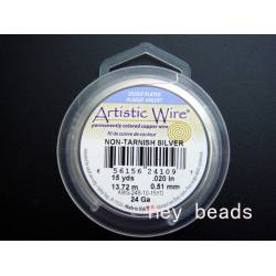 Artistic Wire 藝術銅線 - 亮銀色 24G (一捲)