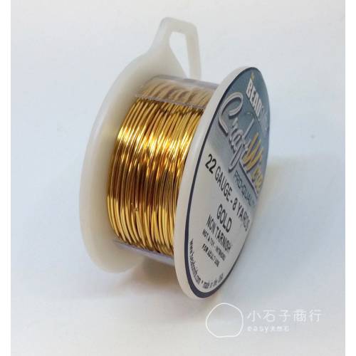 Beadsmith 藝術銅線 - 金色 22G (一捲)