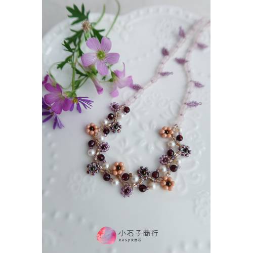 珠寶編織材料包 // 心之花園珠寶編織項鍊(富貴紅) (1份)