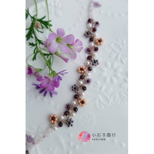 珠寶編織材料包 // 心之花園珠寶編織項鍊(富貴紅) (1份)