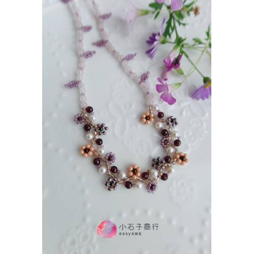 珠寶編織材料包 // 心之花園珠寶編織項鍊(富貴紅) (1份)