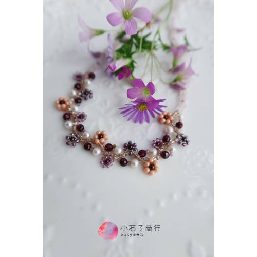 珠寶編織材料包 // 心之花園珠寶編織項鍊(富貴紅) (1份)