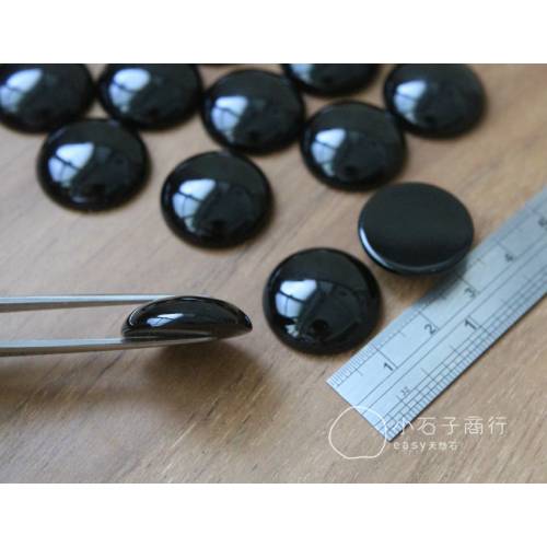 黑瑪瑙-圓形戒面 20x20x6mm(A) (1入)