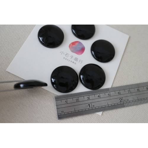 黑瑪瑙-圓形戒面 25x25x6.5~7mm (1入)