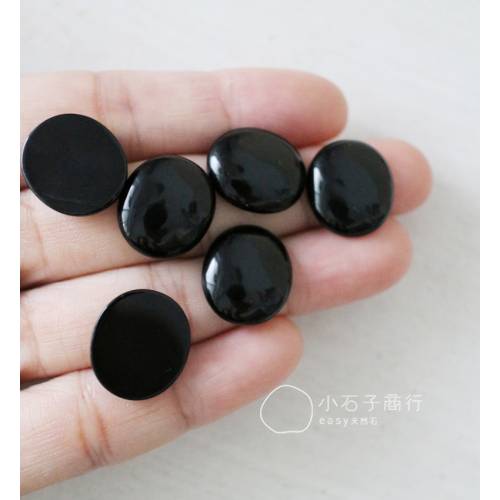 黑瑪瑙-橢圓形戒面 14x16x3.5~4mm (1入)