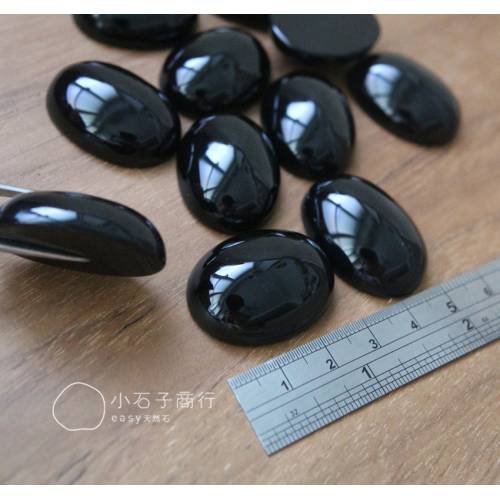 黑瑪瑙-橢圓形戒面 22x30x9~10mm (A) (1入)