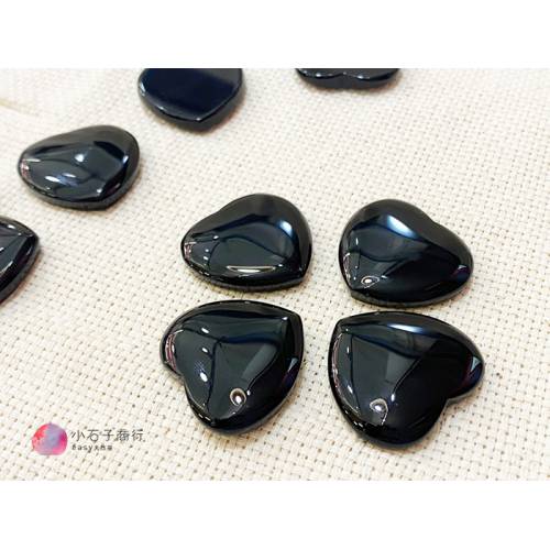 黑瑪瑙-愛心戒面 25x26x5.5mm (1入)