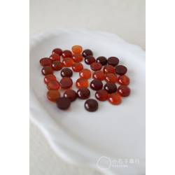 紅瑪瑙-圓形戒面(A) 7x7x3.5mm (1入)