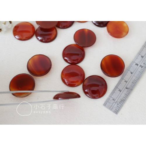 紅瑪瑙-圓形戒面(A) 22x22x5~5.5mm (1入)