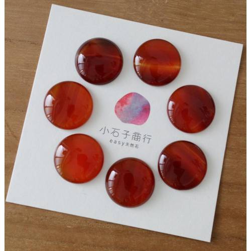 紅瑪瑙-圓形戒面(A) 22x22x5~5.5mm (1入)