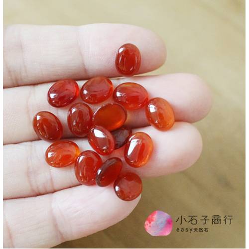 紅瑪瑙-橢圓形戒面 7x9x3mm (1入)