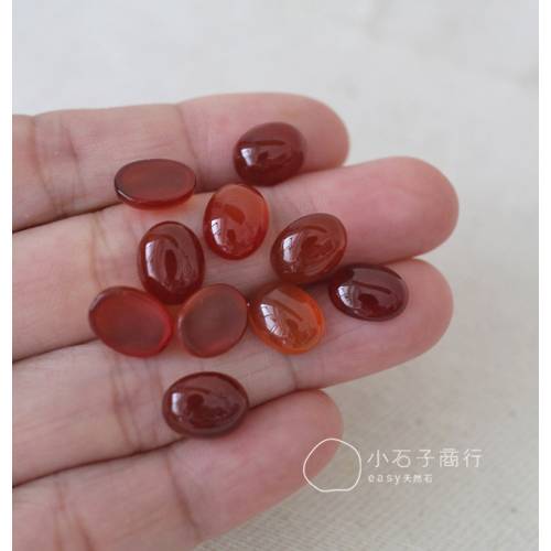 紅瑪瑙-橢圓形戒面 8x10x3~4mm (1入)