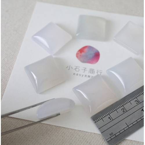 白瑪瑙-正方形戒面 20x20x8~8.5mm(A) (1入)