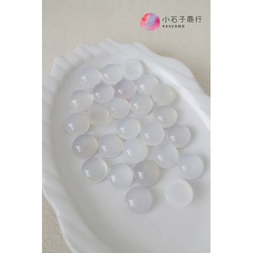 白瑪瑙-圓形戒面 10x10x5~5.5mm(AA) (1入)