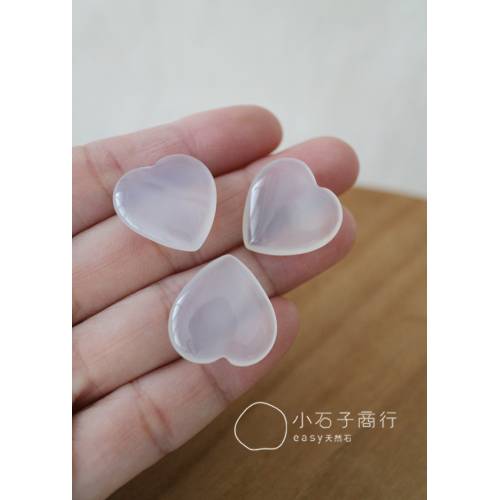 白瑪瑙-愛心形戒面 20x20x6mm (1入)