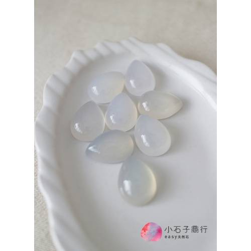 白瑪瑙-水滴形戒面 13x18x6.5~7mm(AA) (1入)