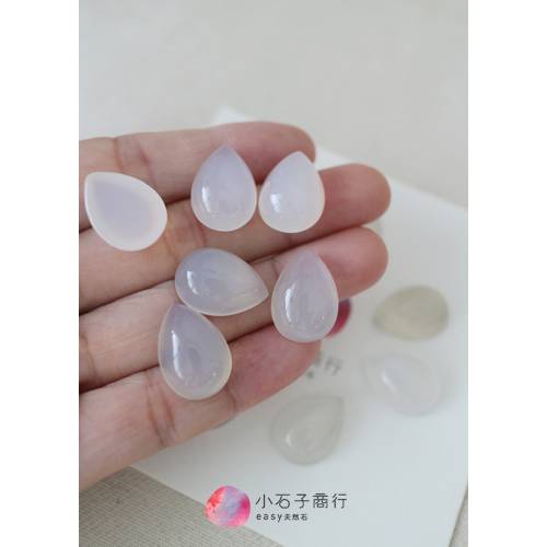 白瑪瑙-水滴形戒面 13x18x6.5~7mm(AA) (1入)