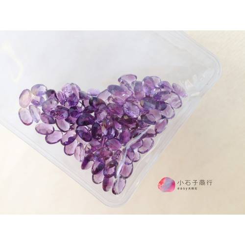 紫水晶-"珠寶切刻面"橢圓形戒面4x6mm (1入)