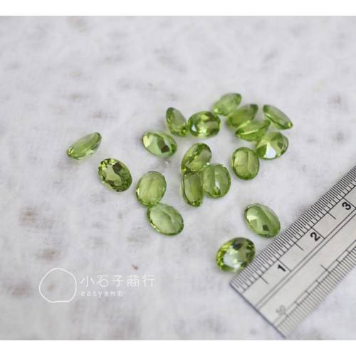 橄欖石-"珠寶切刻面"橢圓形戒面6x8mm (1入)