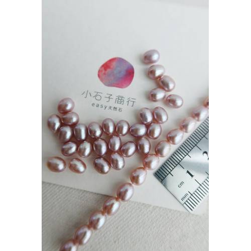 淡水珍珠-米粒(粉)約5.5x7mm(A) (1串/約53顆)