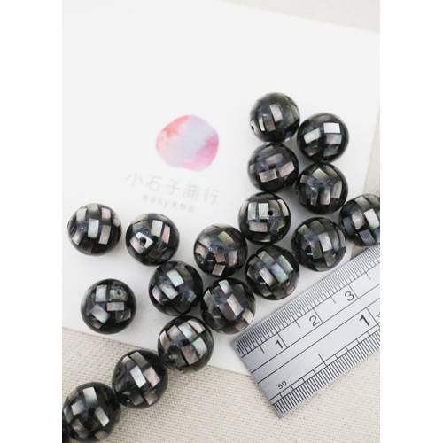 黑珍珠貝-拼接球12mm (20入)