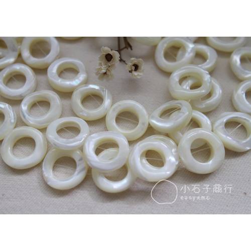 白色貝殼 - 甜甜圈25mm (1串/12入)