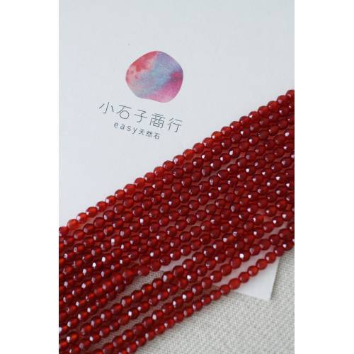 紅瑪瑙-3mm 角珠 (60入)