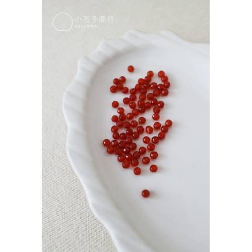 紅瑪瑙-3mm 角珠 (60入)