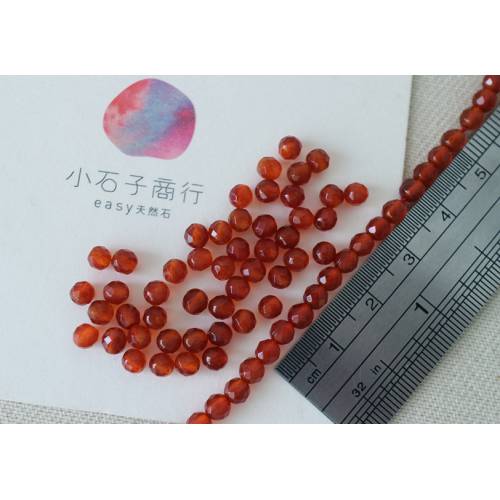 紅瑪瑙-4mm 角珠(大切面) (8入)