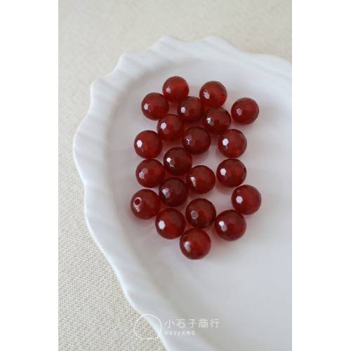 紅瑪瑙-8mm 角珠(小切面) (20入)