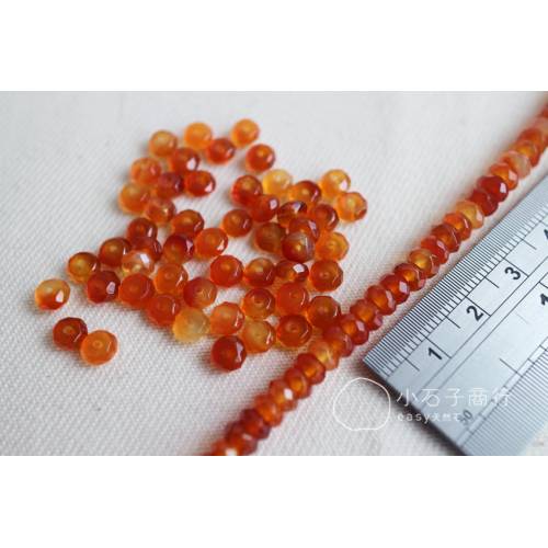 紅瑪瑙-車輪切角3x6mm (6入)