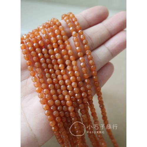 紅東菱-4mm 角珠 (8入)