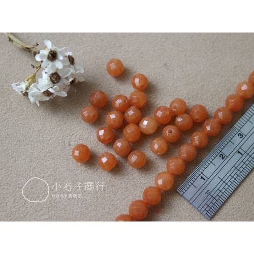 紅東菱-6mm 角珠 (33入)