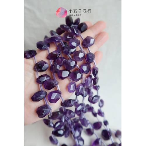 紫水晶-不規則切角墜約12x16mm (1入)