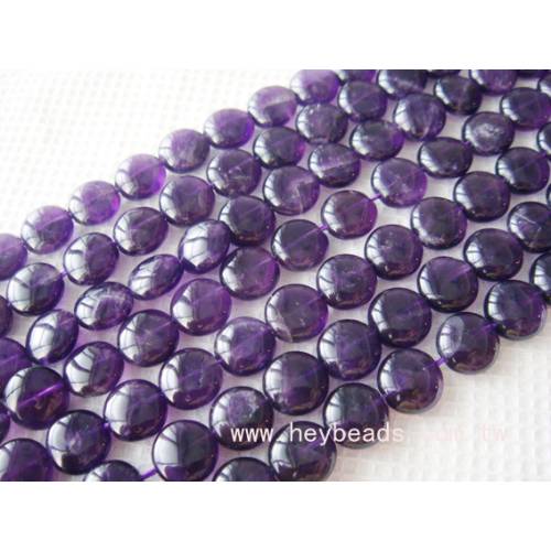 紫水晶-圓片 10mm (1串/10入)