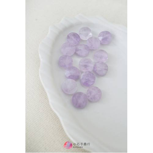 紫玉(紫水晶)-圓片切角 10mm (1串/12入)