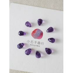 紫水晶-圓水滴切角7x10mm(側洞) (1入)