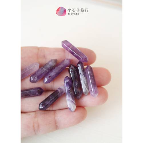 紫水晶-雙尖柱(側洞) (小)約5x20~6x28mm (1支)