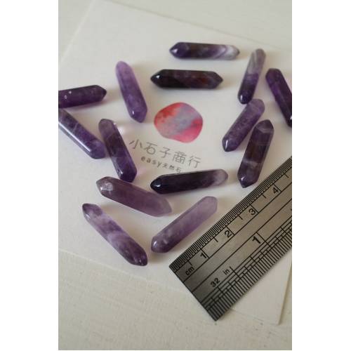 紫水晶-雙尖柱(側洞) (小)約5x20~6x28mm (1支)
