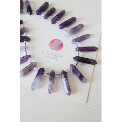 紫水晶-雙尖柱(側洞) (小)約5x20~6x28mm (1支)