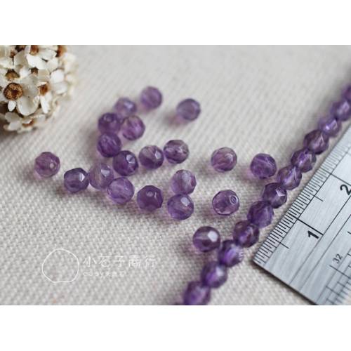 紫水晶-4mm 角珠(淺紫) (45入)