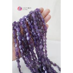 紫水晶-不規則橢圓切角約8x10mm(15入)