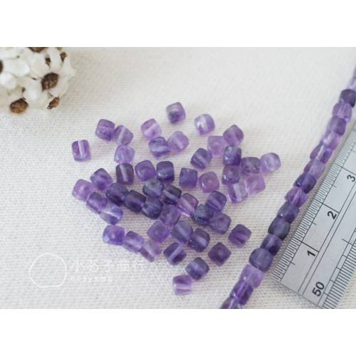 紫水晶-方塊多面切角約4mm (5入)