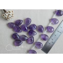 紫水晶-扁水滴12x16mm"側洞" (1入)