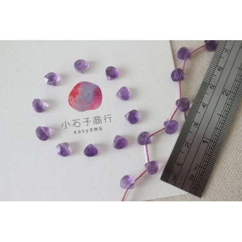 紫水晶-扁水滴6.5mm"側洞" (1入)