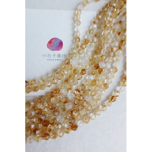 黃水晶-菱形切角6mm (1入)