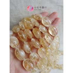黃水晶-不定型石仔 約15x20mm (7入)[洞孔有礦缺]
